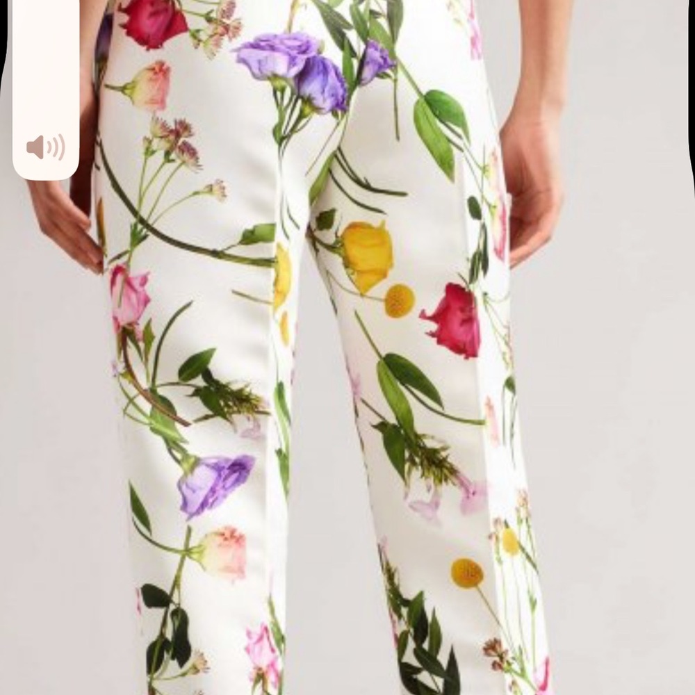 Ted Baker White Floral Straight-Leg Pants - Picture 4 of 11